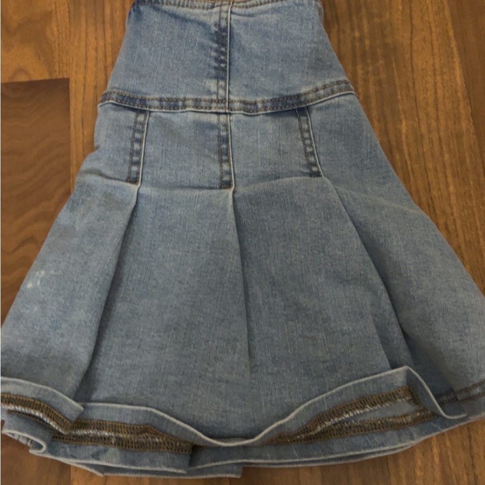 Kohl's Light Blue Denim A-Line Mini Skirt